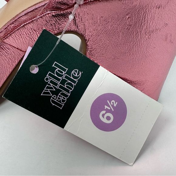 Wild Fable Women's Metallic Pink Chunky Block High Heel Sandals Memory Foam - Picture 12 of 13